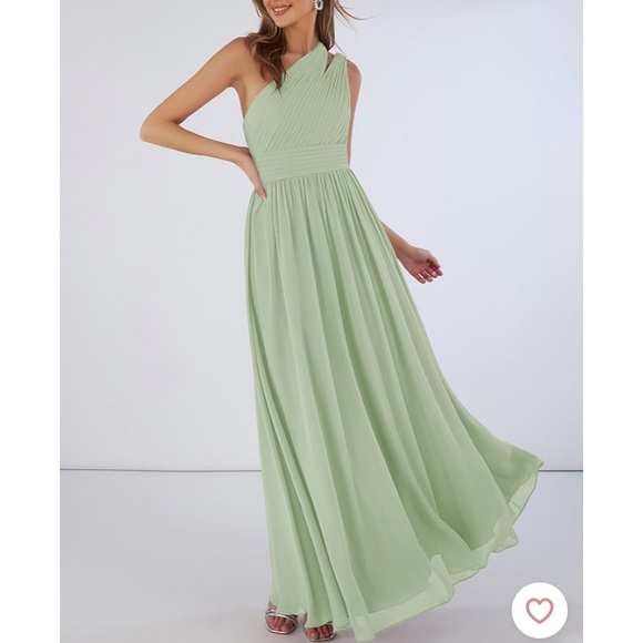 green dress poshmark Color Dusty Sage One Shoulder Sage Azazie Dresses Azazie Molly Bridesmaid Dress In Dusty Sage W-Dress